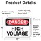 Signmission High Voltage Danger Sign, Vinyl Decal, 14in W x 10in L, 2PK OS-2PACK-DS-D-1014-L-19395 - alternate 5
